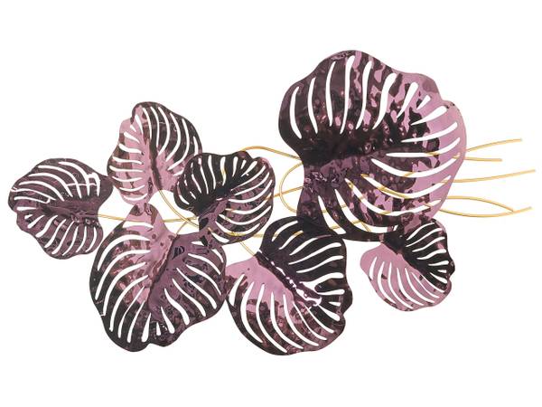 Wanddecoratie HOLMIUM violet - metaal - 90 x 50 x 5 cm