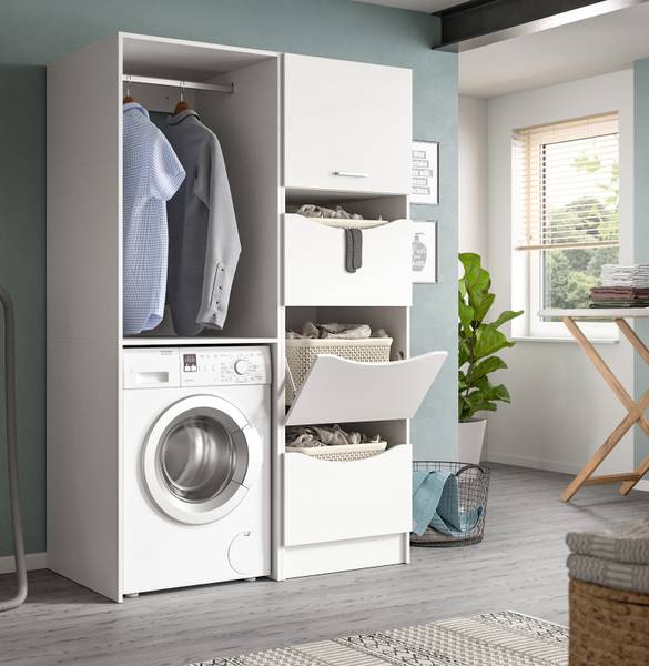 Waschmaschinenschrank Flexy 2-teilig Breite: 126 cm
