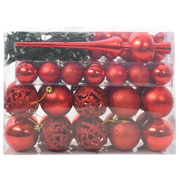 Weihnachtsornamente 3010008-1 61er Set Rot - Anzahl Teile im Set: 61