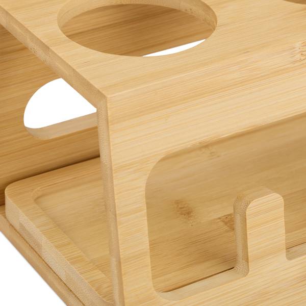 3er Flaschenhalter aus Bambus Braun - Holzverbundwerkstoff - 29 x 13 x 14 cm
