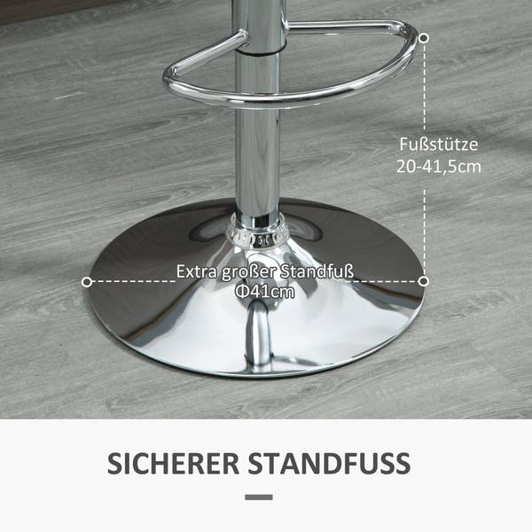 Barhocker 835-P156 Weiß - Kunstleder - 42 x 104 x 41 cm