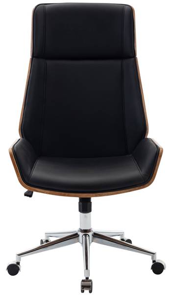 Bürostuhl Breda Schwarz - Braun - Kunstleder - 60 x 113 x 63 cm