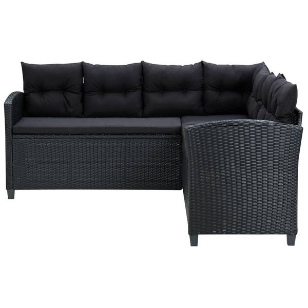 Garten-Sofa-Set 3005114 6-teilig Schwarz