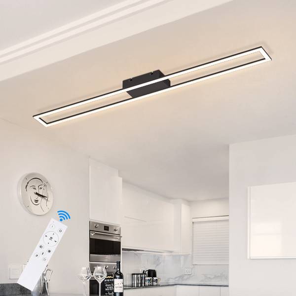 Plafonnier LED Helga Noir - Métal - 11 x 5 x 108 cm