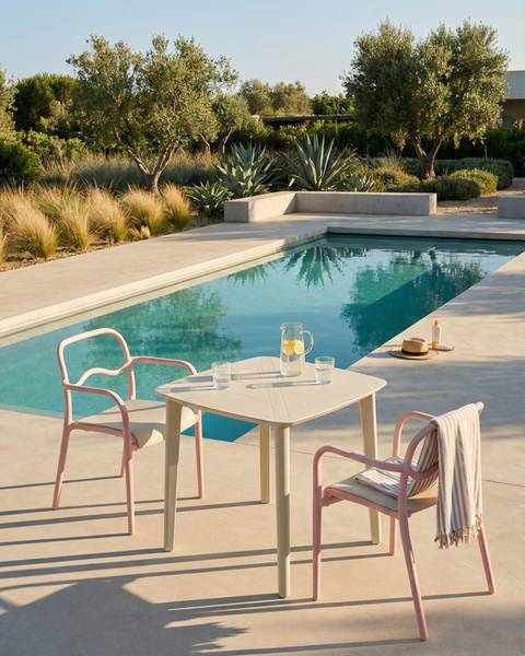 Set van 2 tuinstoelen THASOS beige - roze