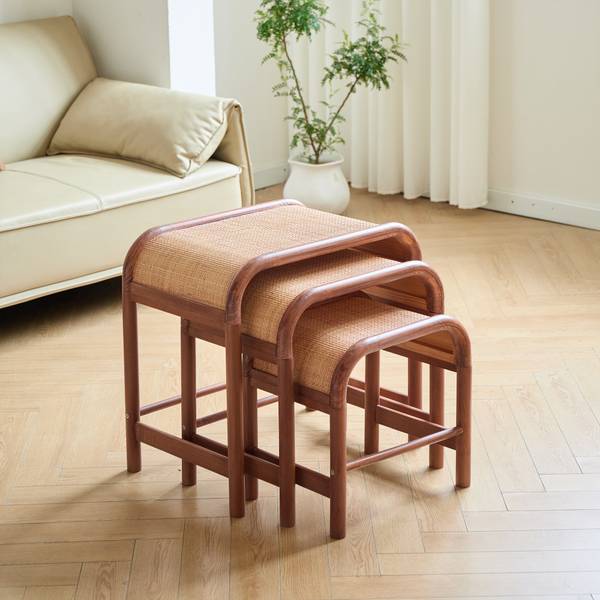 Couchtisch JOVIK 3er Set Braun - Massivholz - 60 x 58 x 40 cm