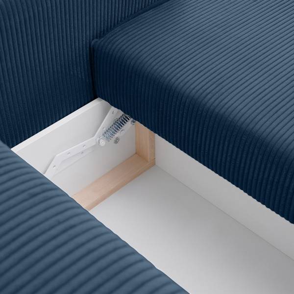 Hoekbank rechts NAPI marineblauw - armleuning aan beide zijden monteerbaar - hoek vooraanzicht rechts - ottomane vooraanzicht rechts