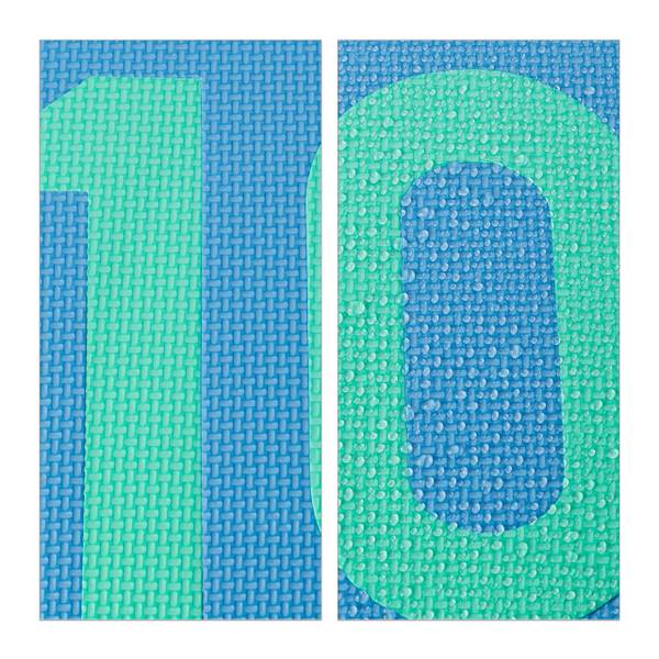 Puzzelmat cijfers blauw - groen - oranje - kunststof - 30 x 1 x 30 cm