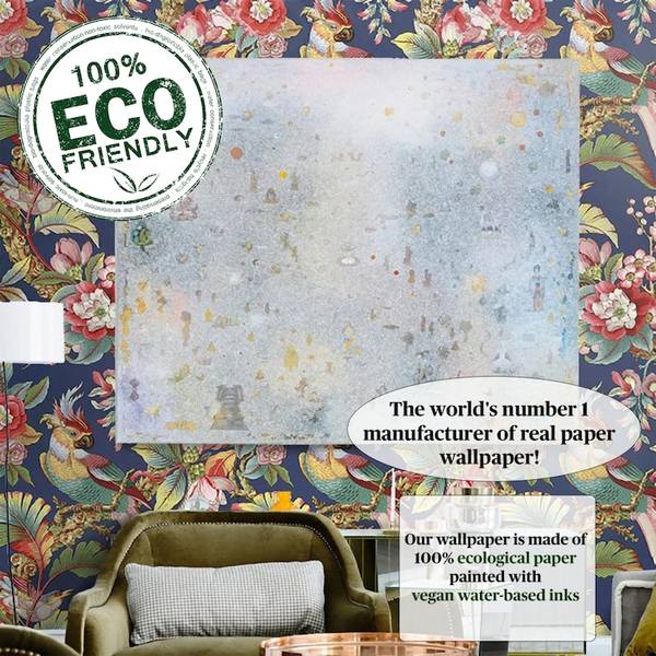 Behang Chinees blauw - papier - 200 x 250 x 1 cm