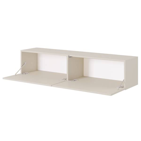 TV-wandmeubel BISIRA grijs - deels massief hout - 140 x 30 x 32 cm