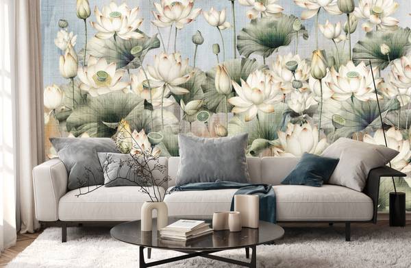 Vlies-Fotobehang VINTAGE Bloemen Blad 360 x 240 x 240 cm