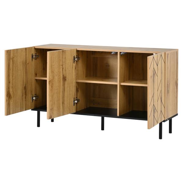 Sideboard Aphrodite Ⅸ Schwarz - Braun - Holzwerkstoff - 35 x 70 x 120 cm