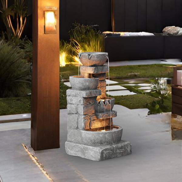Gartenbrunnen 201601PT-EU Grau - Kunststoff - 39 x 85 x 40 cm