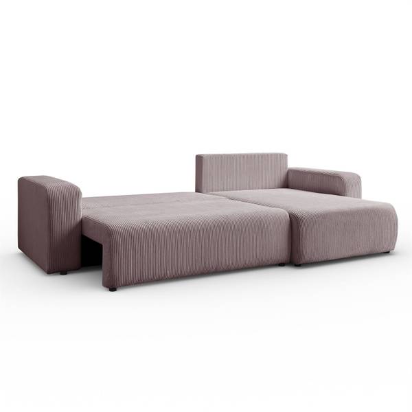 Ecksofa PRESTIGE XL mit Schlaffunktion Pink - Polyester - 277 x 83 x 143 cm