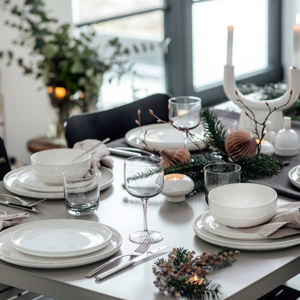 Speiseteller Winter Glow Beige - Porzellan - 28 x 3 x 28 cm