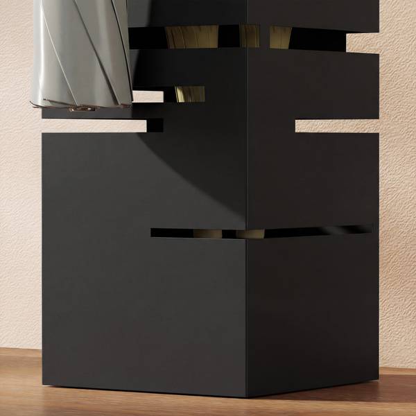 Regenschirmständer 837-725V00BK Schwarz - Metall - 16 x 49 x 16 cm