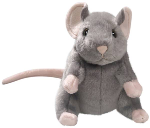 Kuscheltier Maus Grau - Kunstfell - 9 x 15 x 10 cm