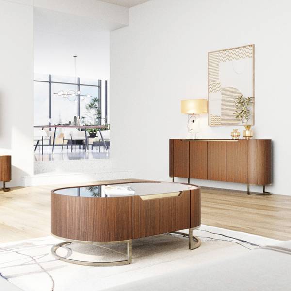 Couchtisch Giorgio Braun - Farbglas - 130 x 45 x 70 cm