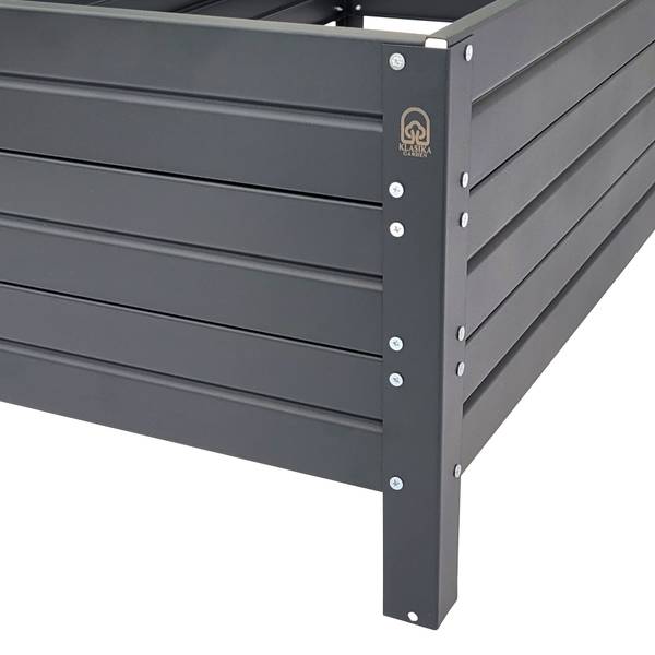 Pflanzenbak KLASIKA GARDEN Grau - Metall - 75 x 30 x 150 cm