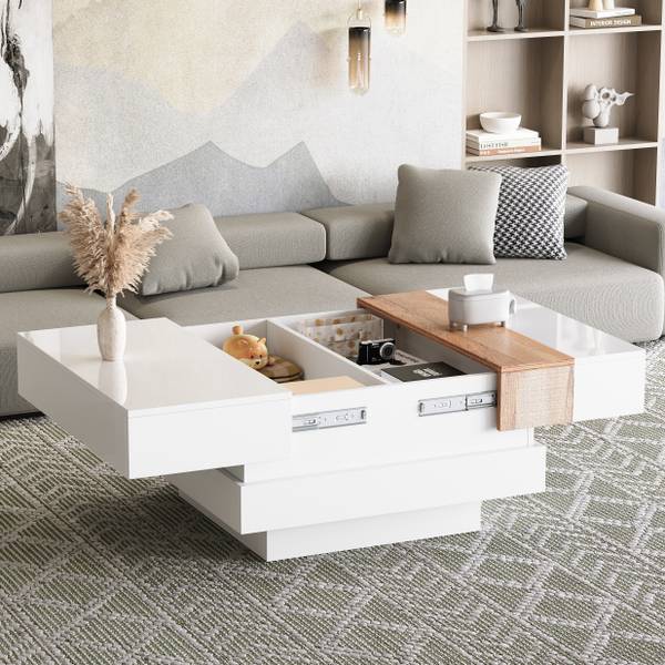 Couchtisch Cedarbrook Weiß - Holzwerkstoff - 70 x 39 x 70 cm