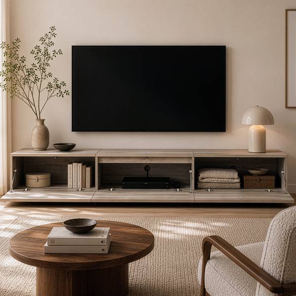 Fernsehschrank Kapipimso Braun - Holzwerkstoff - 194 x 37 x 31 cm