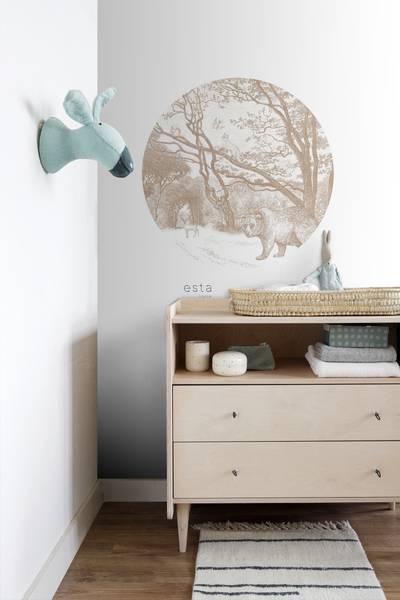 Selbstklebende Wandtattoo 159072 Braun - 70 x 70 x 70 cm
