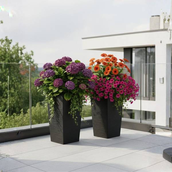 Blumentopf Porto 3er-Set Schwarz