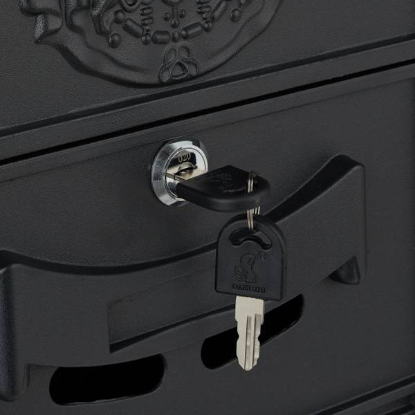 Antiker Briefkasten Schwarz - Aluminium - Stahl - 26 x 41 x 9 cm