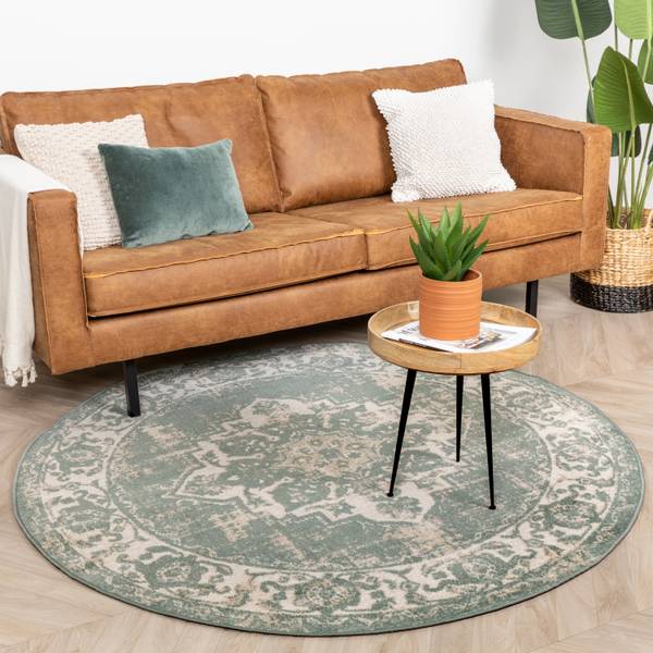 Teppich Spring Medallion Grün - 160 x 160 cm