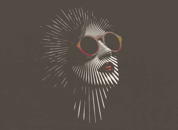 Fototapete Pop-Art Sonnenbrille Beige - Dunkelgrau - Orange - Pink - Rot - Gelb
