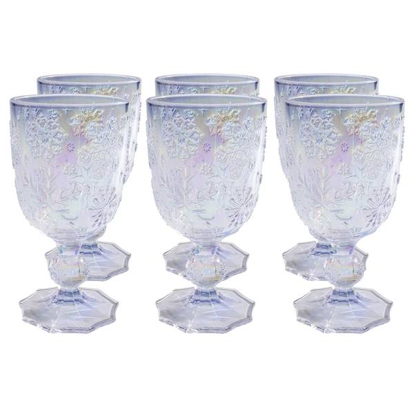 Verres à vin Ice Flowers (lot de 6) Transparent
