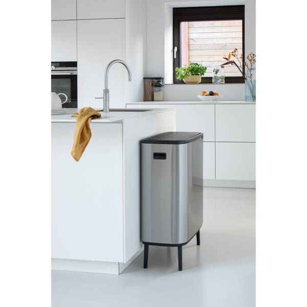 Touch Bin Hi Bo Silber - Stahl - 55 x 82 x 32 cm
