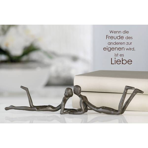 Skulptur Loving Braun - Metall - 30 x 6 x 4 cm