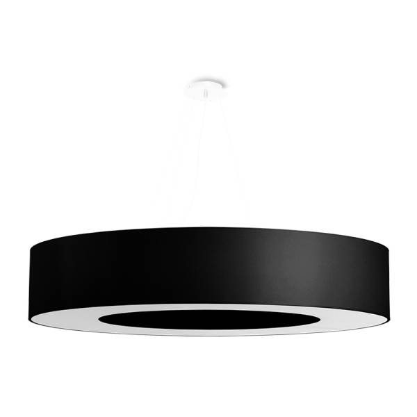 Kronleuchter Saturno Schwarz - Strukturstoff - 90 x 112 x 90 cm