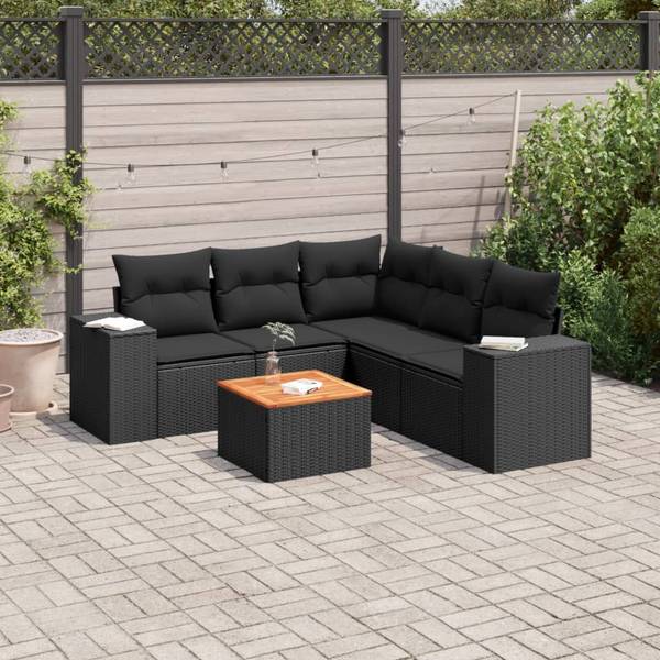 Salon de jardin 3035856-2 (lot de 6) Noir
