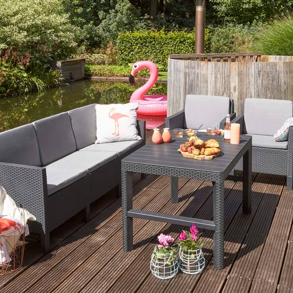 Gartentisch Lyon Grau - Polypropylen - 72 x 66 x 116 cm