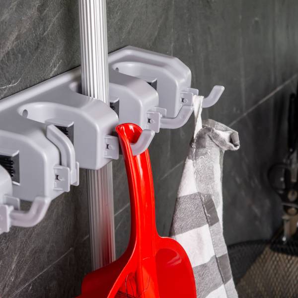 Gerätehalter Gustav Grau - Kunststoff - 12 x 7 x 43 cm