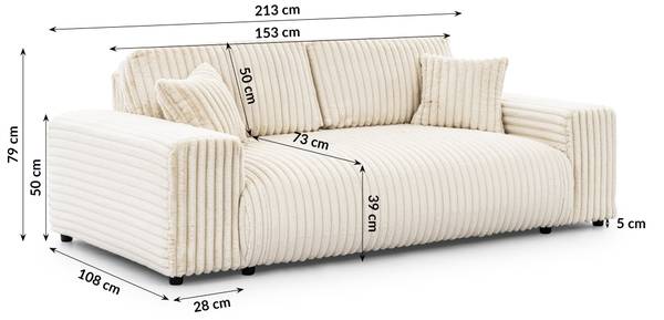 Bankstel Mollis (3-1) beige