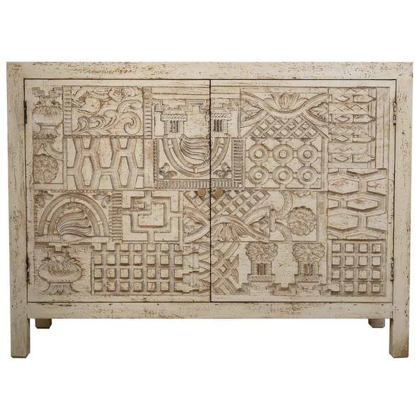 Sideboard Hoshi Beige - Massivholz - 120 x 90 x 40 cm