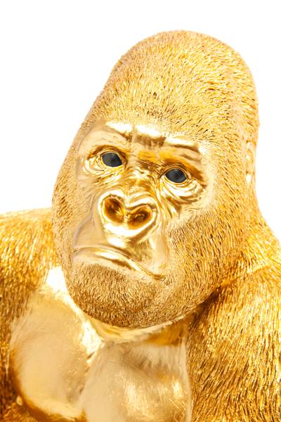 Deko Figur Monkey Gorilla Side Gold - Polyresin - 30 x 39 x 28 cm