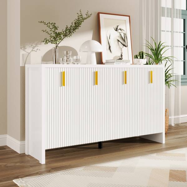 Buffet O3187 Weiß - Holzwerkstoff - 140 x 80 x 38 cm
