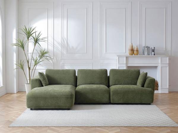 Sofa TINDRALO Grün - Textil - 167 x 76 x 303 cm