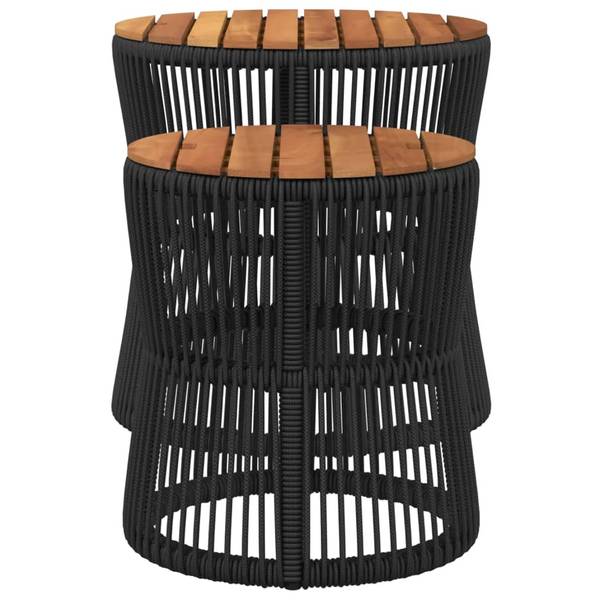 Table de jardin 3033255 lot de 2 Noir - Polyrotin - 50 x 50 x 50 cm