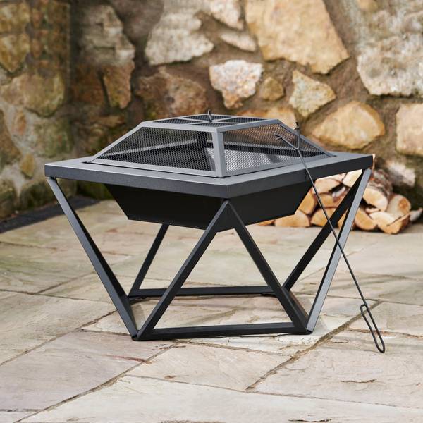 Garten Holzbefeuerte Feuerstelle Schwarz - Aluminium - 60 x 52 x 60 cm