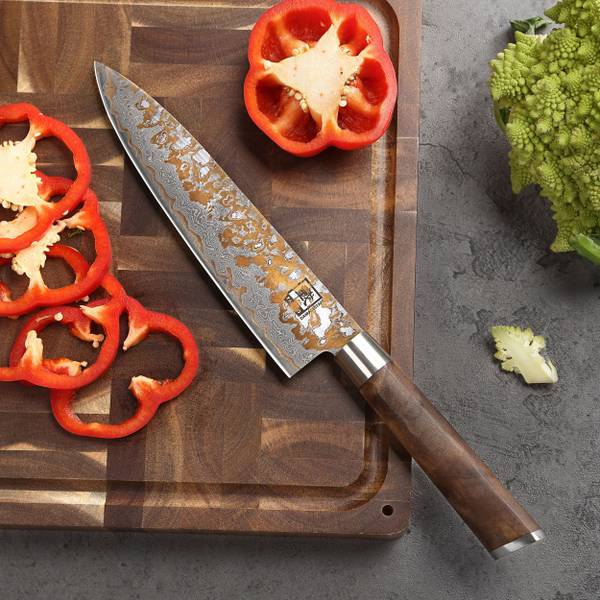 Kochmesser MysticMagma Braun - Holzwerkstoff - Metall - 5 x 12 x 41 cm