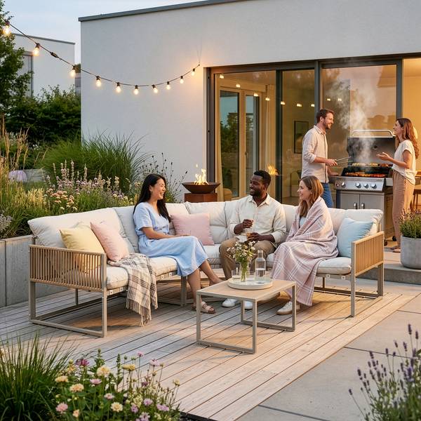 Gartenmöbelset Karg 2-tlg. Beige - Braun
