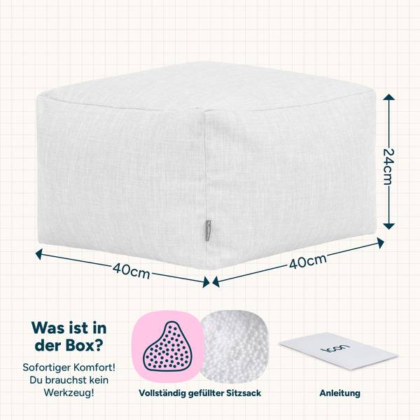 Poef Amara groen - geweven stof - 40 x 24 x 40 cm