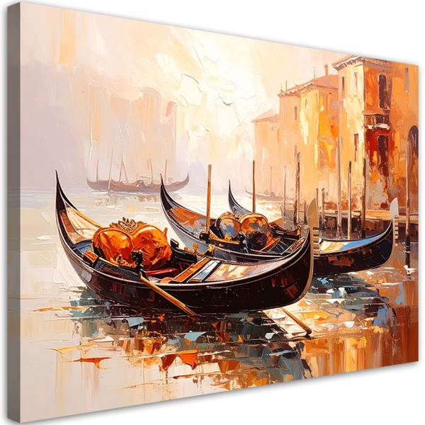 Tableau déco Venise Ville Gondoles 120 x 80 cm