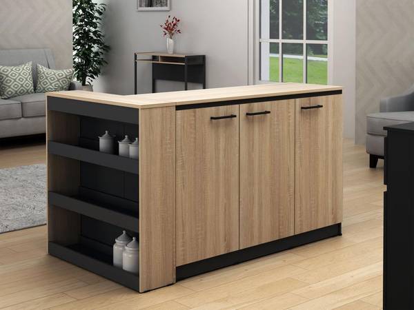 Kücheninsel NUSICE Schwarz