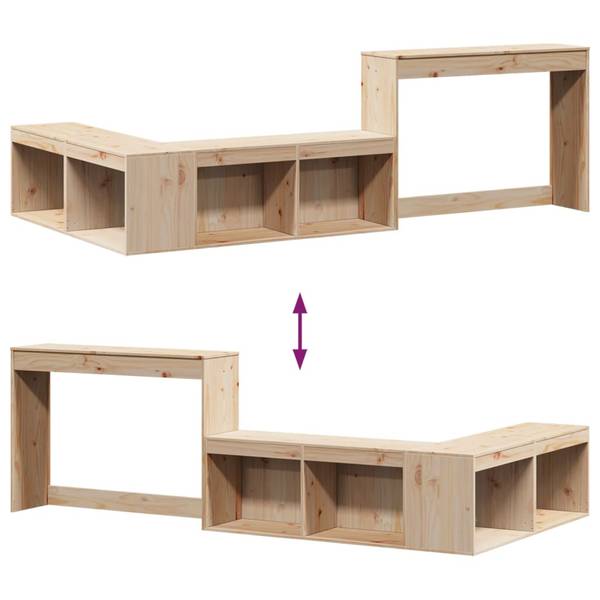 Nachttisch X3427 Braun - Massivholz - 122 x 75 x 232 cm